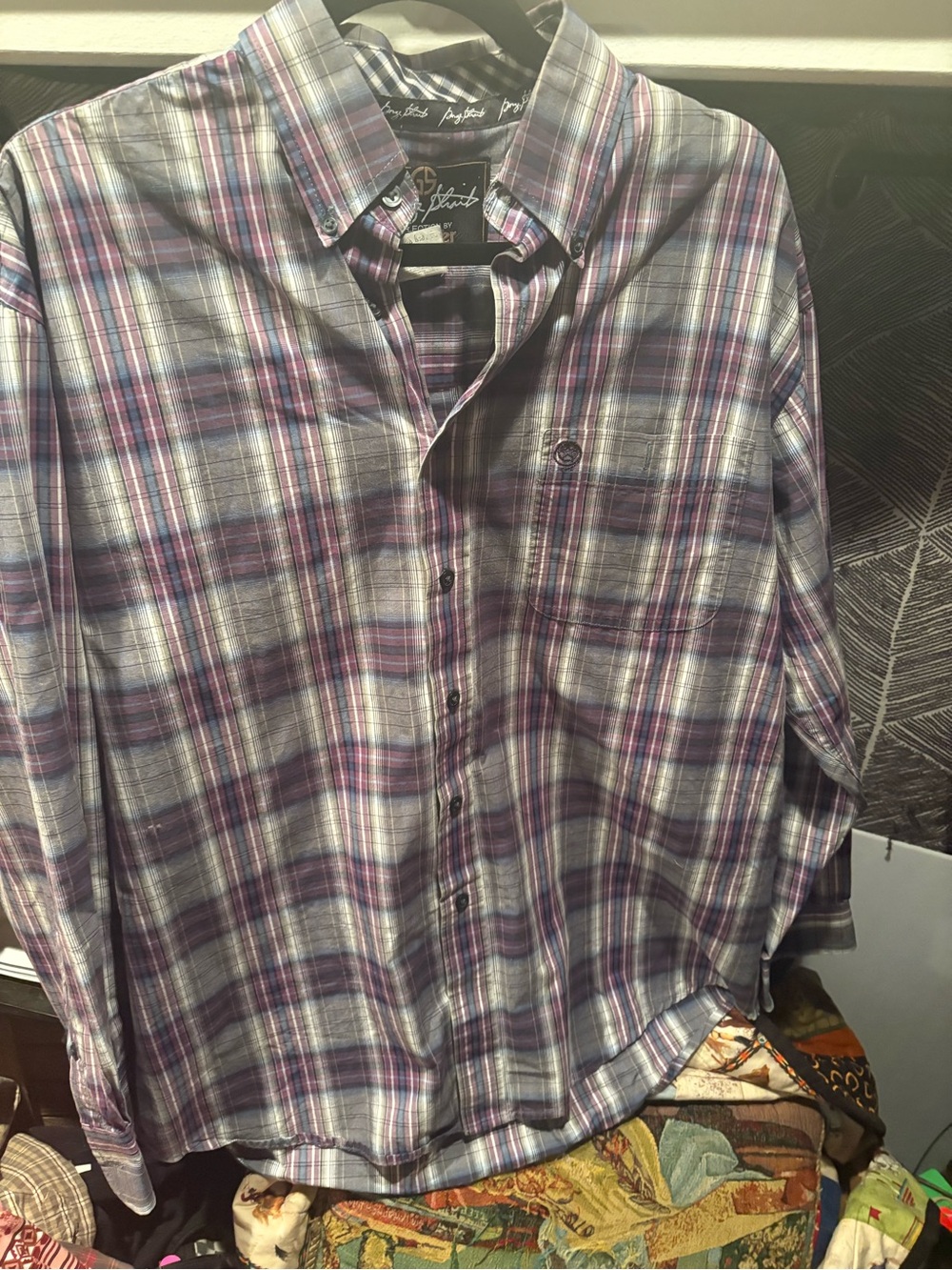 Wrangler George Strait Men's Plaid Button-Up Shirt size L